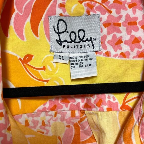 New Lilly Pulitzer Mens Vintage Pineapple Print Cotton Button Shirt Sz XL - Picture 4 of 5